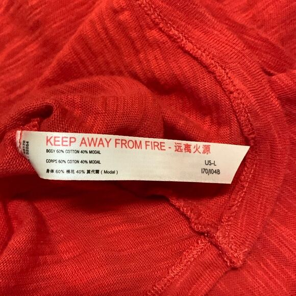 Saturday Sunday Anthropologie Felicia Orange Red SS Boho Peasant Top Size L - Picture 7 of 11